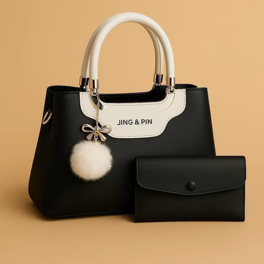 Elegant Leather Shoulder Bag for Women with Detachable Strap & Card Holder