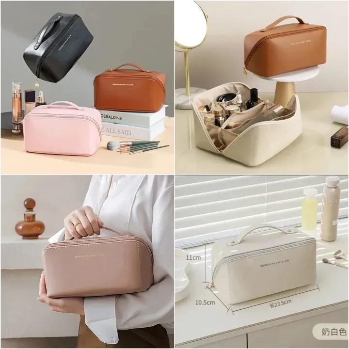 Luxury Leather Makeup Pouch Set - Waterproof Cosmetic Bag for Travel & Daily Use