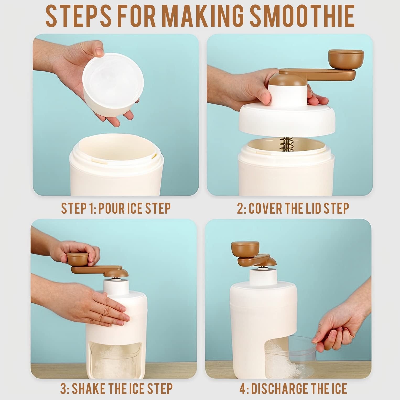 Manual Ice Shaver & Gola Ganda Maker – Hand Operated Ice Shaver - Portable Ice Crusher Machine for Home Use with Stainless Steel Blades