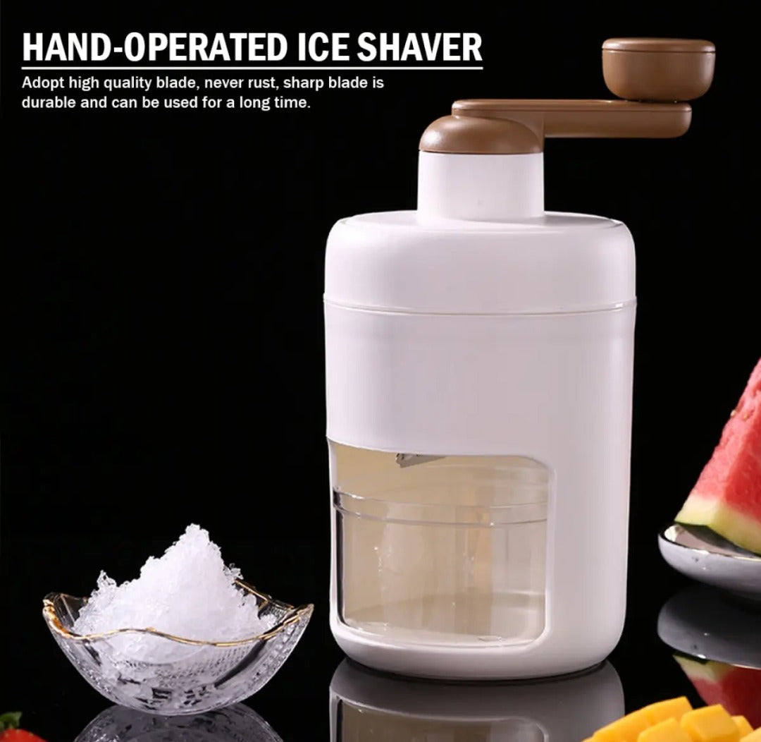 Manual Ice Shaver & Gola Ganda Maker – Hand Operated Ice Shaver - Portable Ice Crusher Machine for Home Use with Stainless Steel Blades