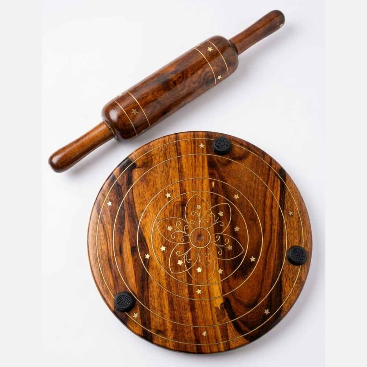 Premium Shesham Wood Roti Maker Set with Brass – Heavy Patra & Smooth Bellon
Make soft, round rotis effortlessly—every single time.
