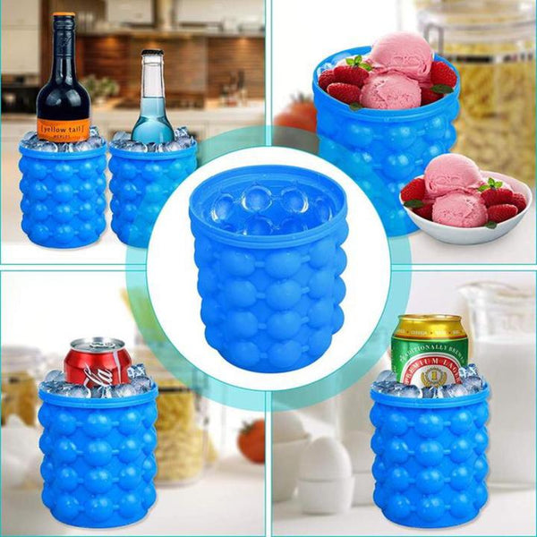 Silicon Ice Jenie - Soft Silicone Magic Ice Cube Maker - Ice Jenie For Travel & Outdoor - Ice Mold