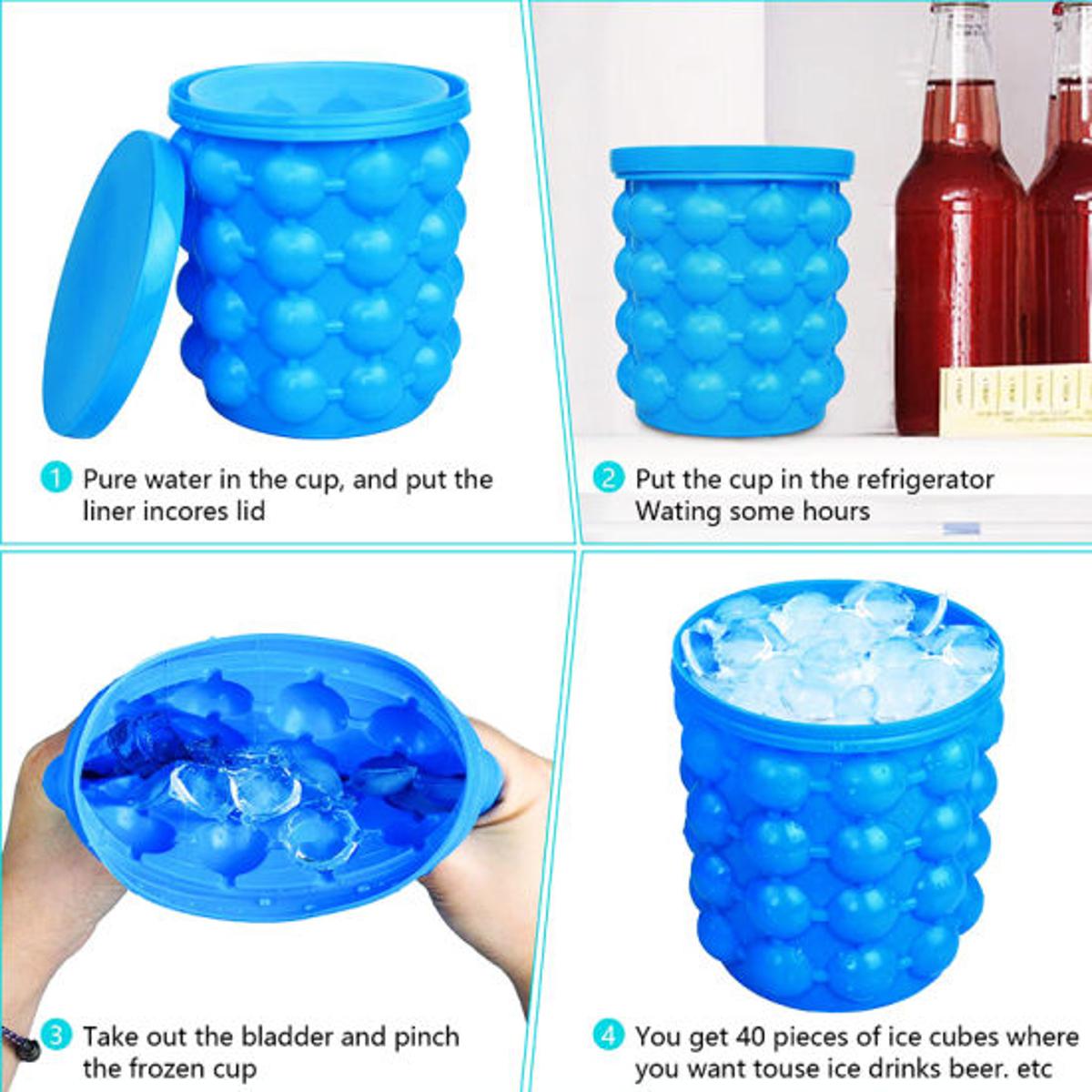 Silicon Ice Jenie - Soft Silicone Magic Ice Cube Maker - Ice Jenie For Travel & Outdoor - Ice Mold