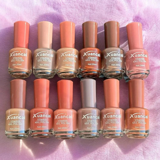 Xuancai 12 Pcs Vitamin Nail Polish Set – Long Lasting Multicolor Shades